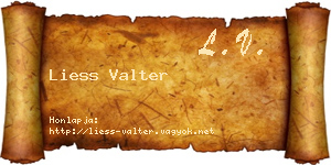 Liess Valter névjegykártya